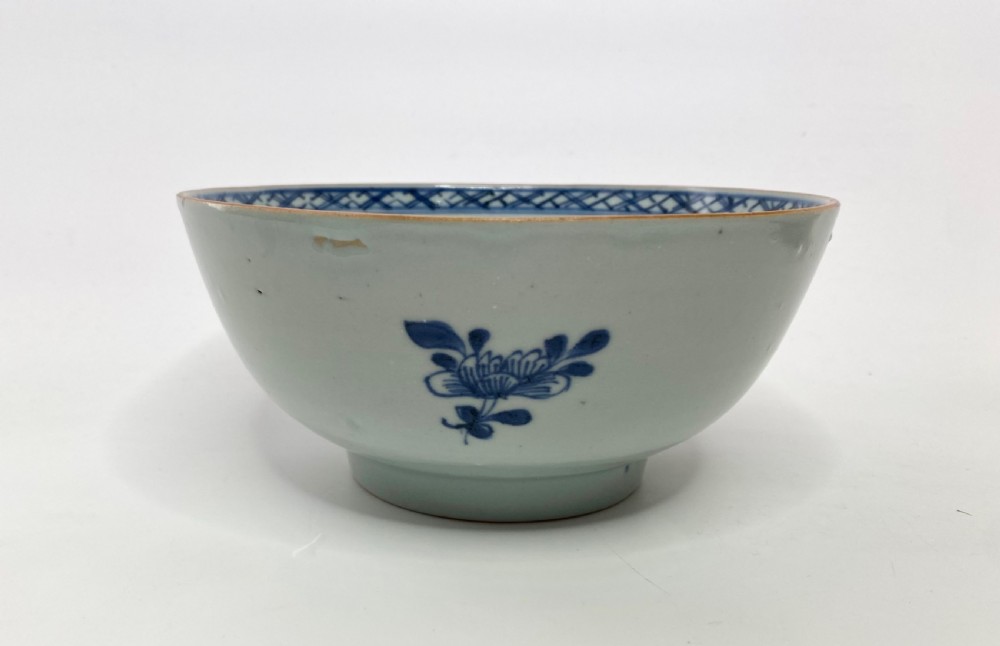 Chinese porcelain bowl, Flowering plants, c. 1760. Qianlong Period. View IV