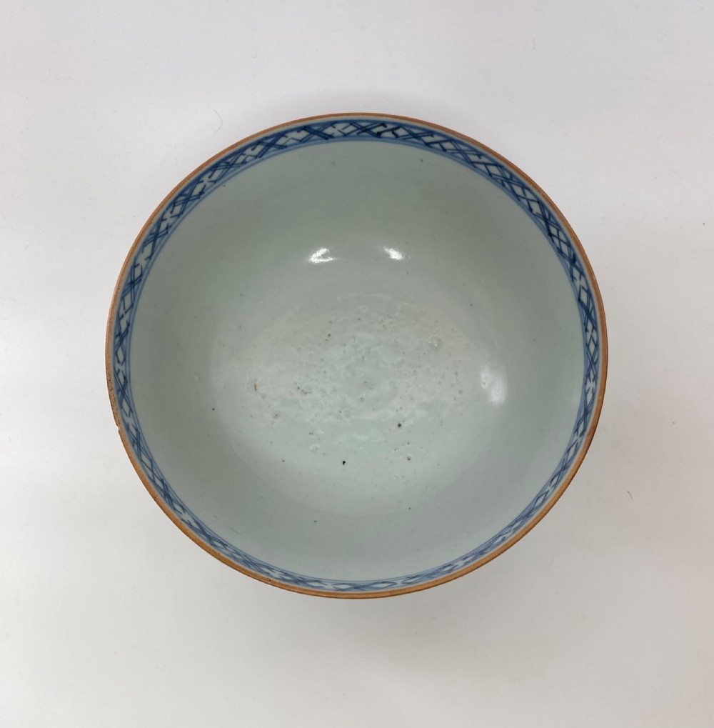 Chinese porcelain bowl, Flowering plants, c. 1760. Qianlong Period. View V