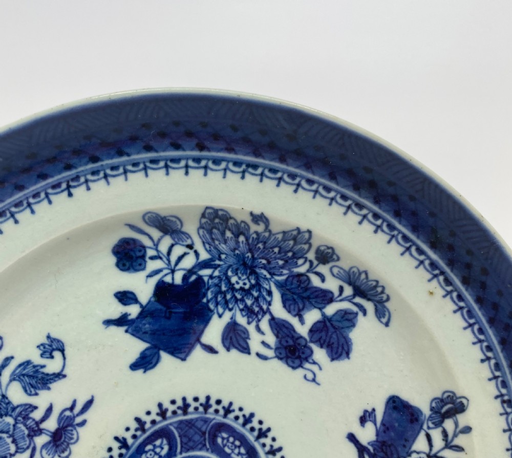Chinese porcelain Fitzhugh pattern plate, c. 1790.  View II