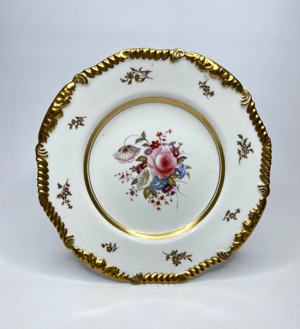 Rockingham porcelain plate. Flowers, c. 1830.