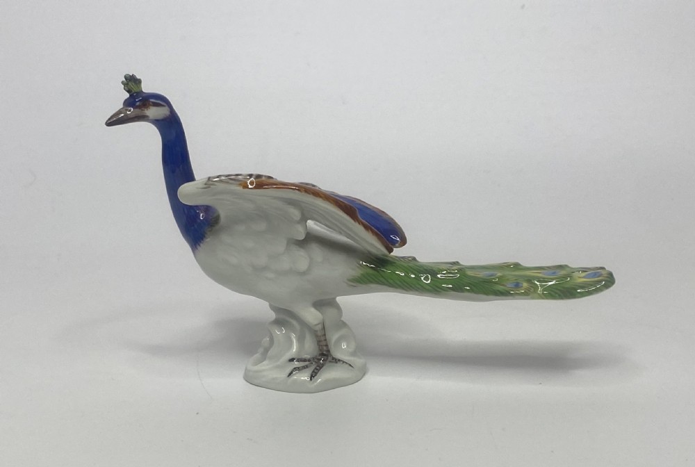 Meissen porcelain peacock, c. 1930.