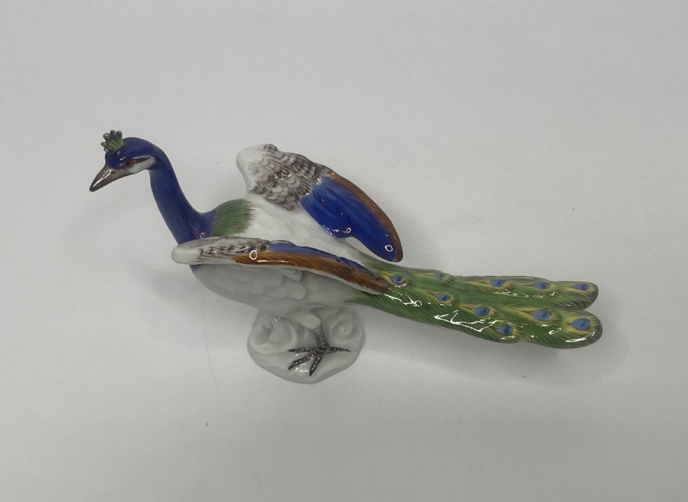 Meissen porcelain peacock, c. 1930. View II