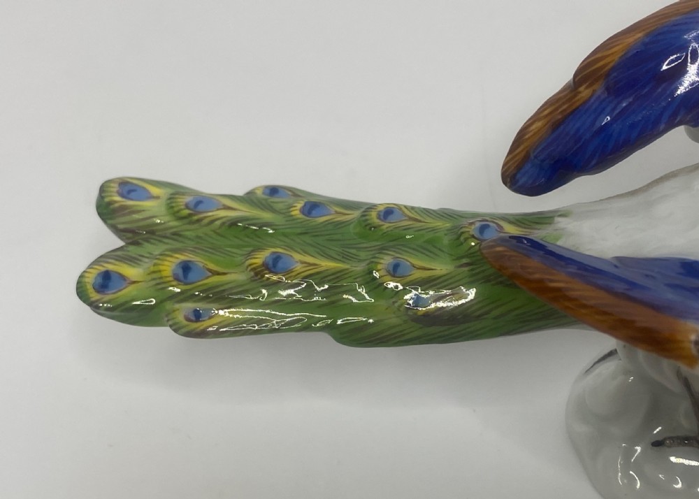 Meissen porcelain peacock, c. 1930. View V