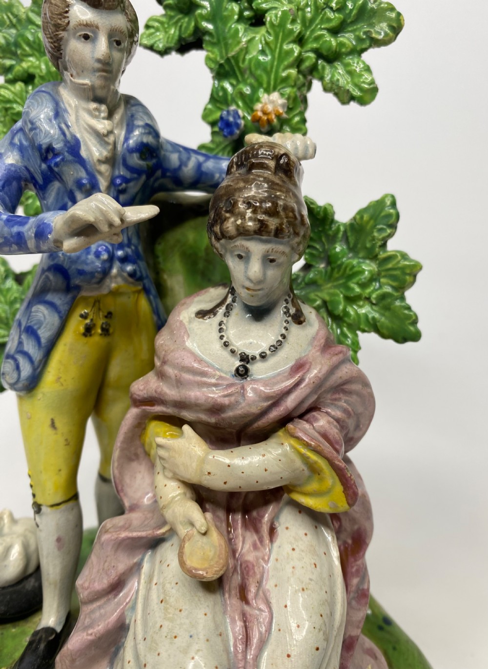 Staffordshire bocage group, Hairdresser, c. 1820. View X