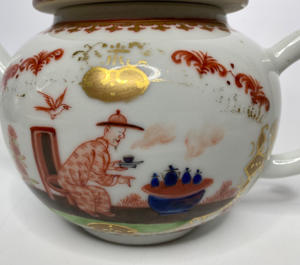 Chinese porcelain teapot, Meissen style, c. 1750. Qianlong Period. View VII