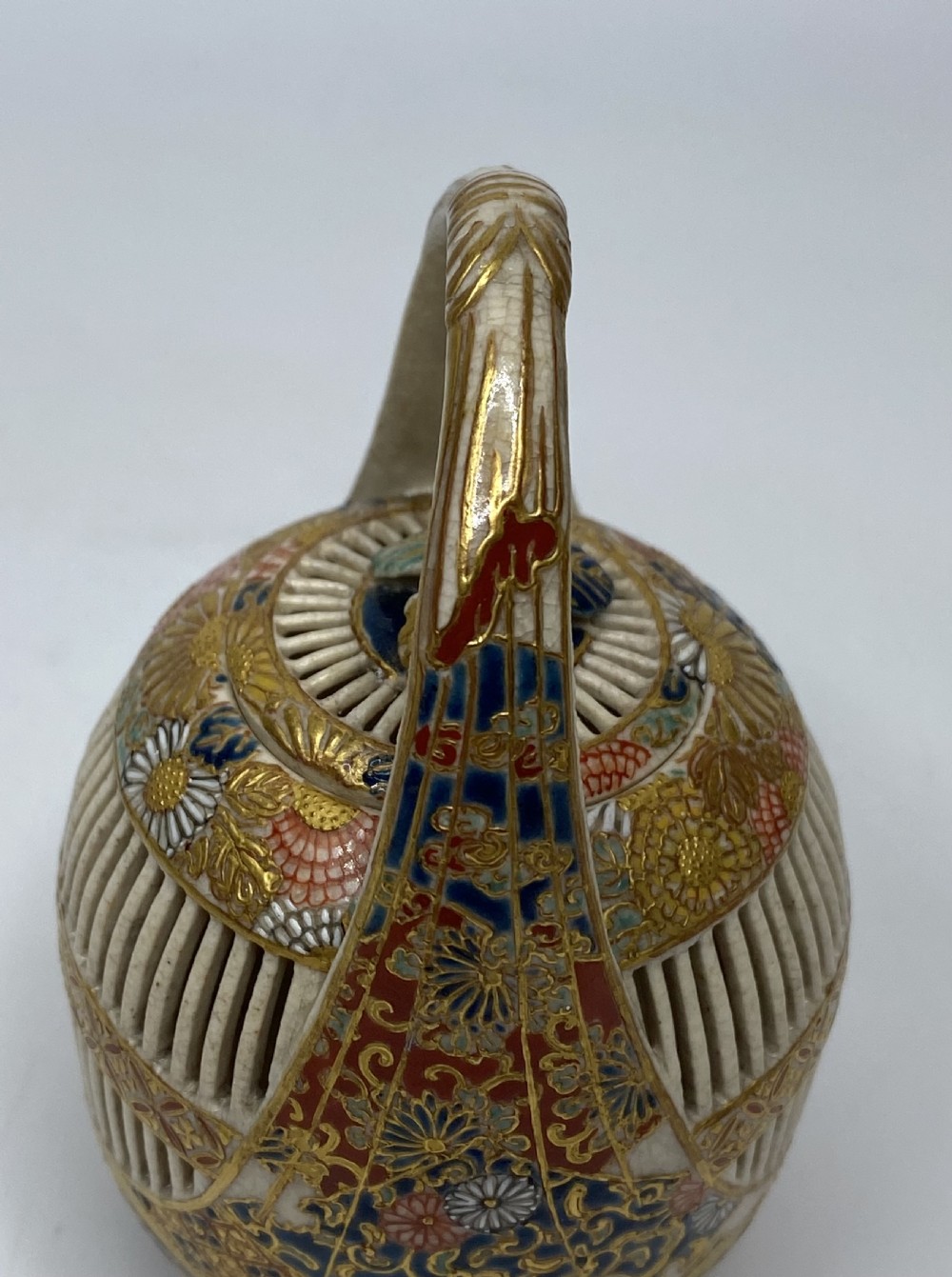 Imperial Satsuma cricket cage, Japan, c. 1880, Meiji Period. View VIII