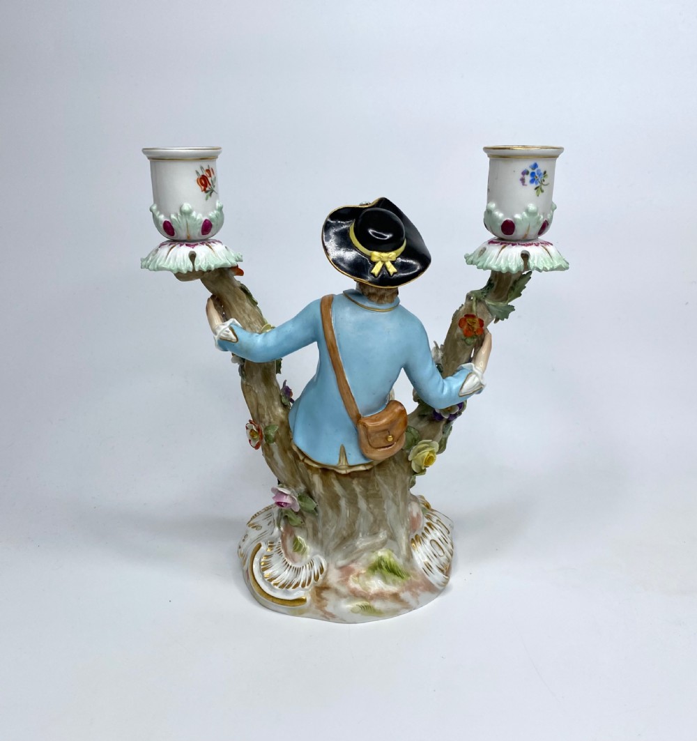 Pair Meissen porcelain candelabra, c. 1870. View VI