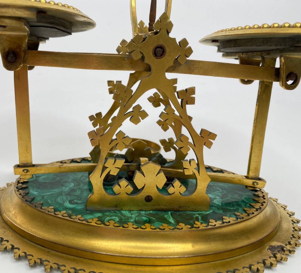 Malachite postal scales, Halstaff & Hannaford, London, c. 1850. View X