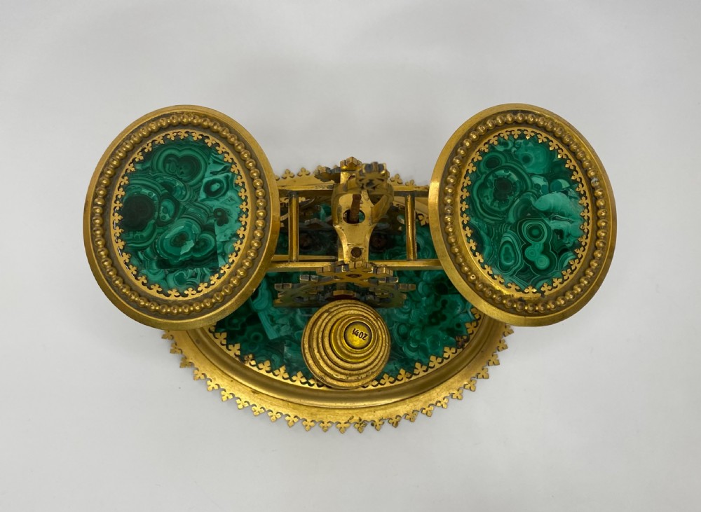Malachite postal scales, Halstaff & Hannaford, London, c. 1850. View XII