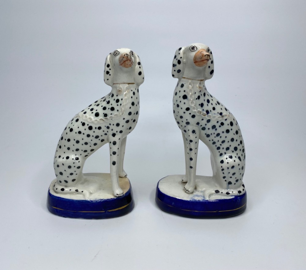 Pair Staffordshire Dalmatians, c. 1850.