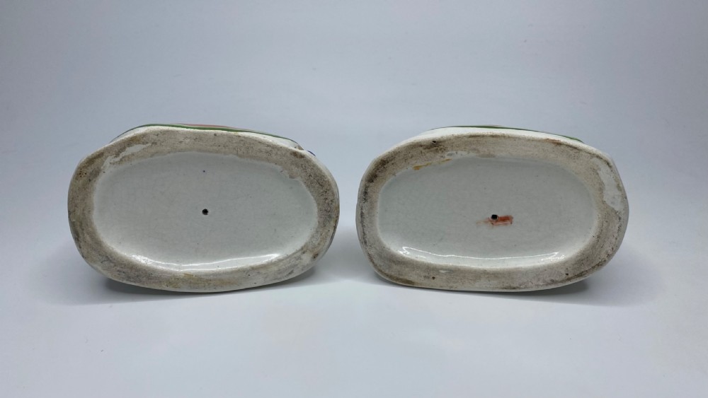 Pair Staffordshire Spaniel groups, c. 1850. View VIII
