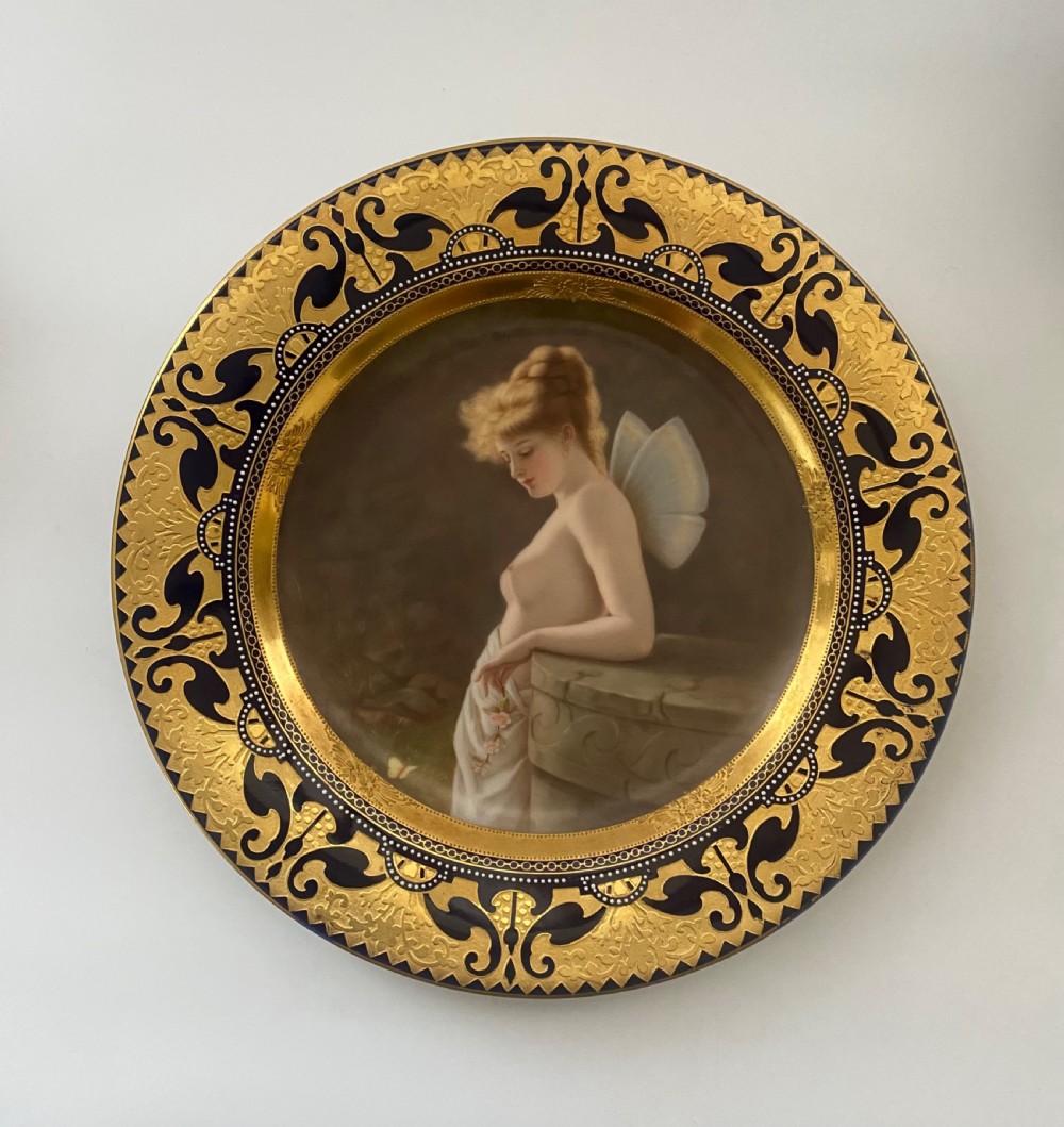 Vienna porcelain dish, Psyche. Hutschenreuter, c. 1900.