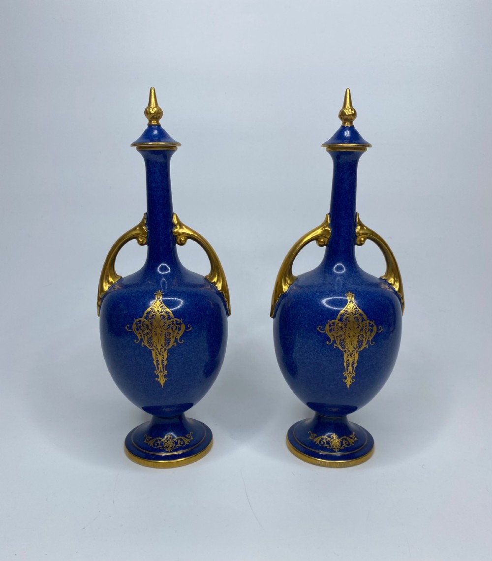 Pair Royal Worcester ‘Fruit’ vases, W.Bee, dated 1923. View II