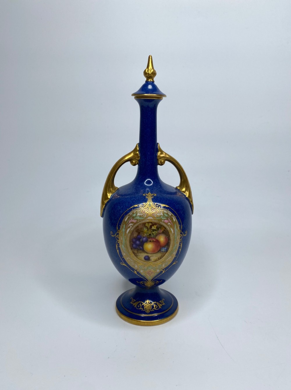 Pair Royal Worcester ‘Fruit’ vases, W.Bee, dated 1923. View IV
