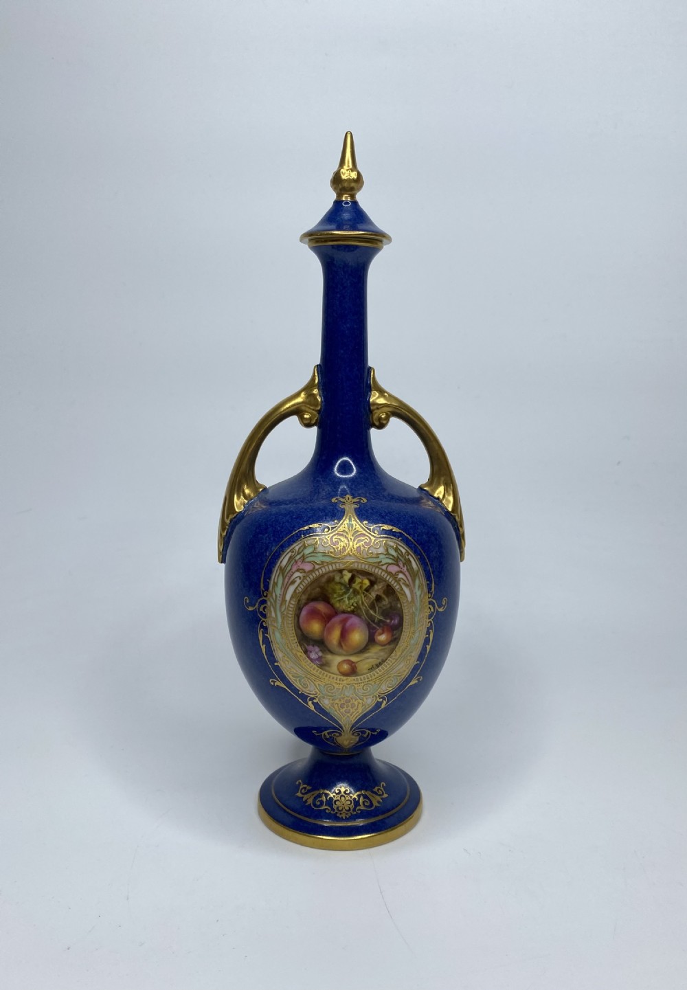 Pair Royal Worcester ‘Fruit’ vases, W.Bee, dated 1923. View VI