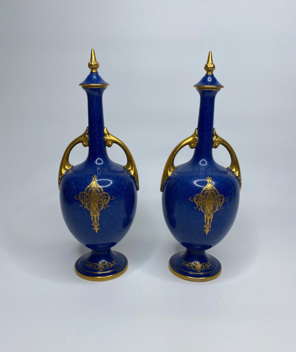 Pair Royal Worcester ‘Fruit’ vases, W.Bee, dated 1923. View IX