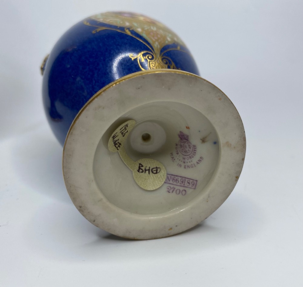 Pair Royal Worcester ‘Fruit’ vases, W.Bee, dated 1923. View X