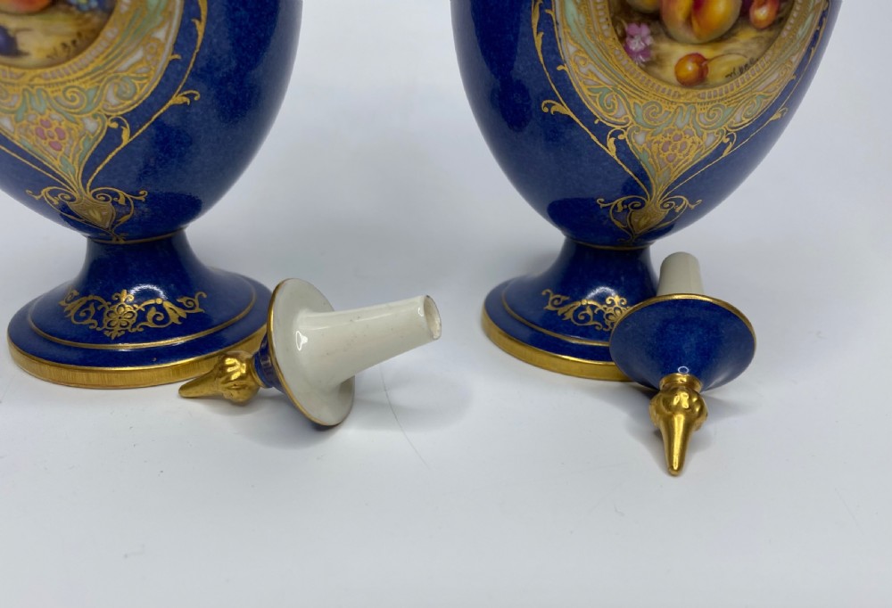 Pair Royal Worcester ‘Fruit’ vases, W.Bee, dated 1923. View XI