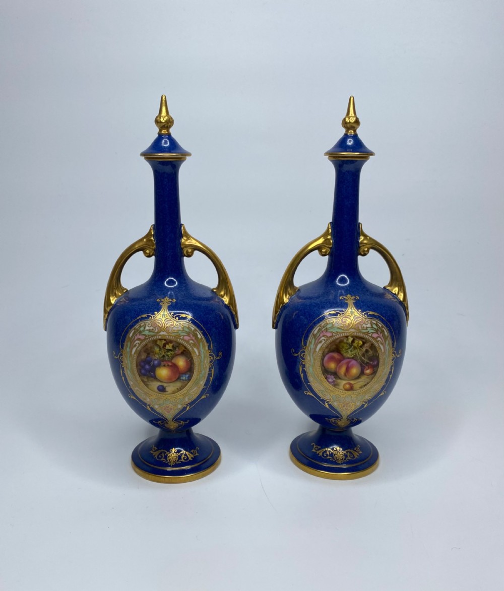 Pair Royal Worcester ‘Fruit’ vases, W.Bee, dated 1923. View XII