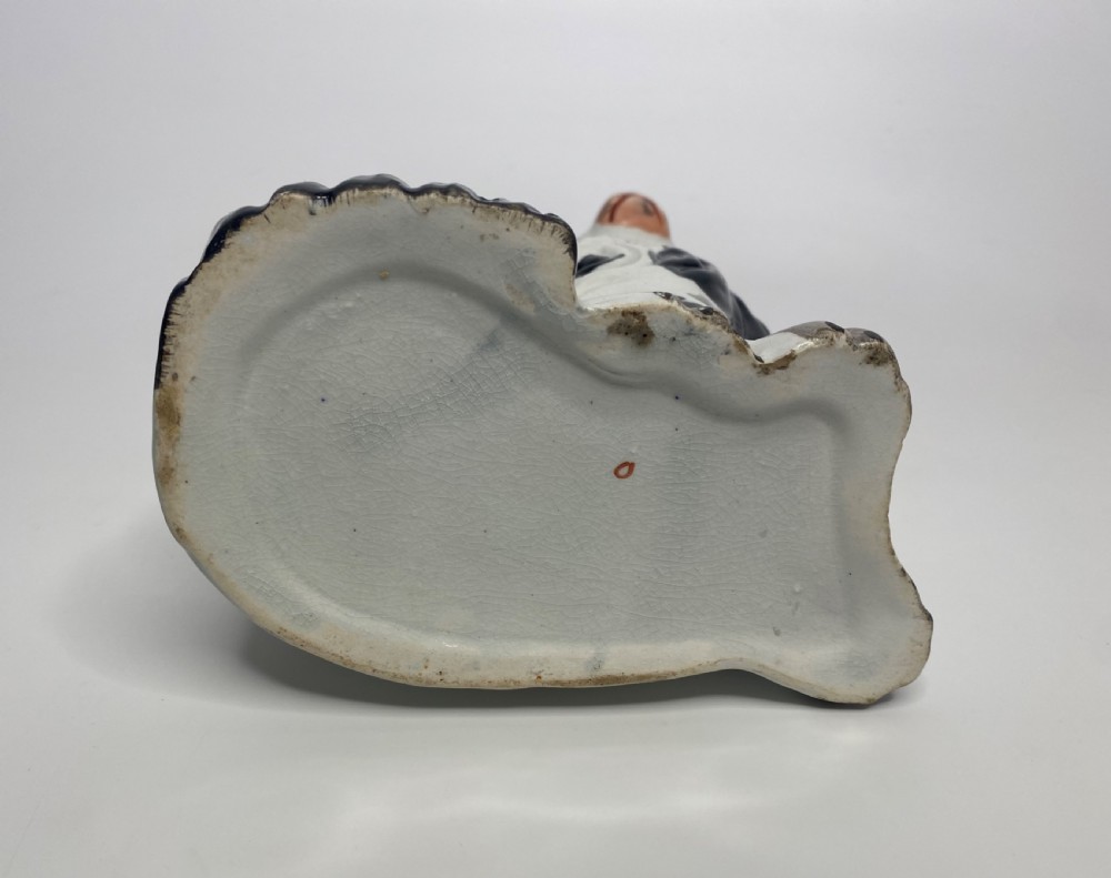 Pair Staffordshire pottery Spaniels, c. 1850. View V
