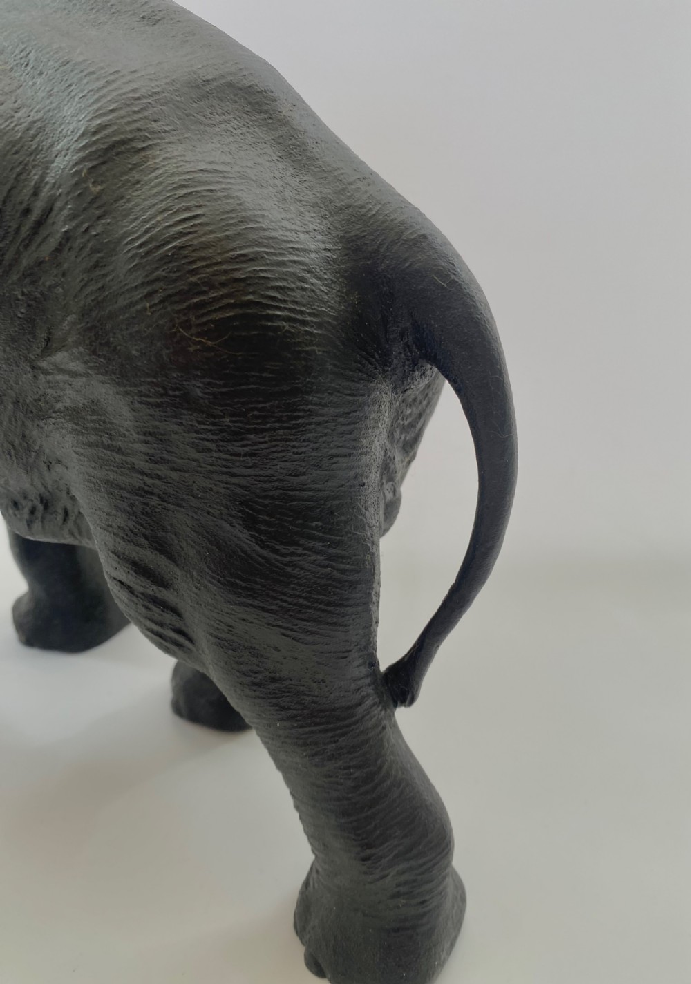 Japanese bronze elephant okimono, Genryusai Seiya, Meiji Period. View V