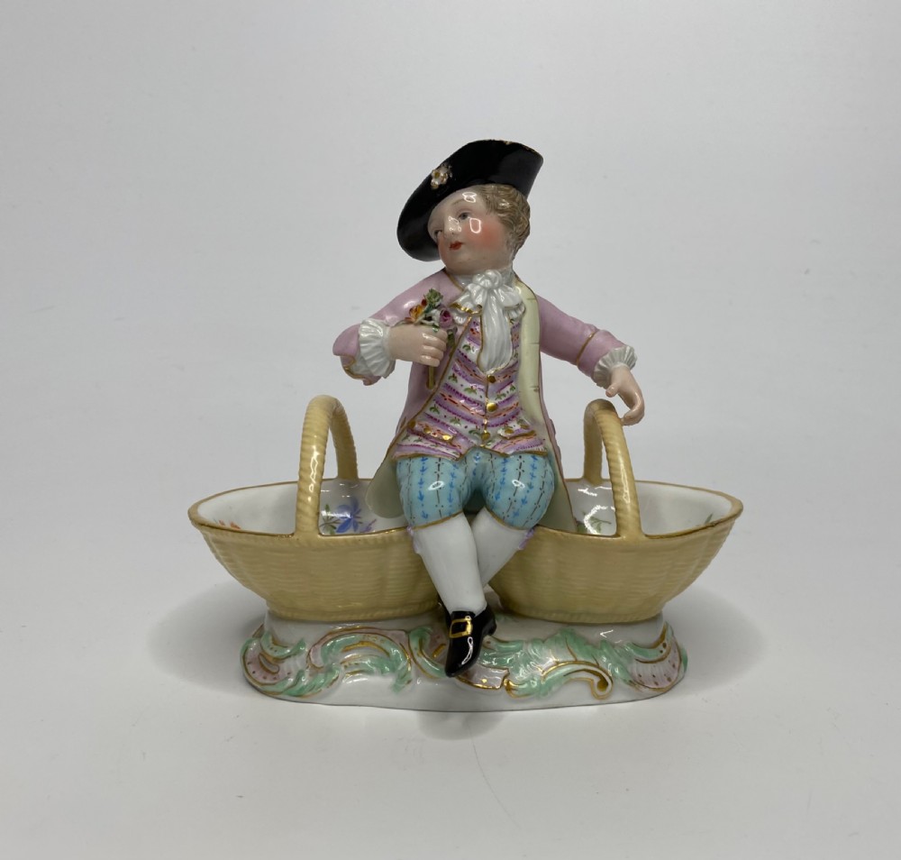 Meissen porcelain figural salt, c. 1870.