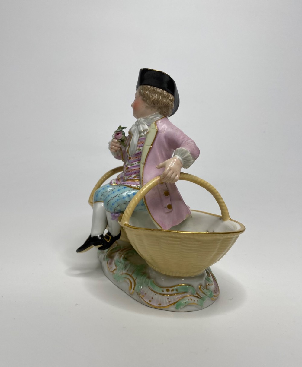 Meissen porcelain figural salt, c. 1870. View IV
