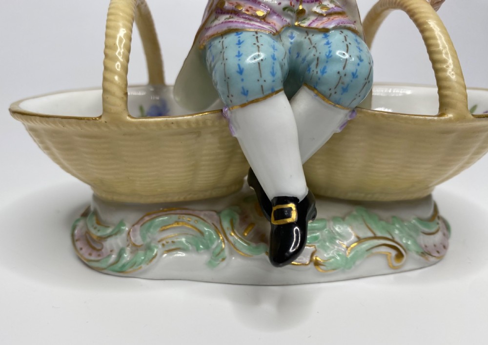 Meissen porcelain figural salt, c. 1870. View V