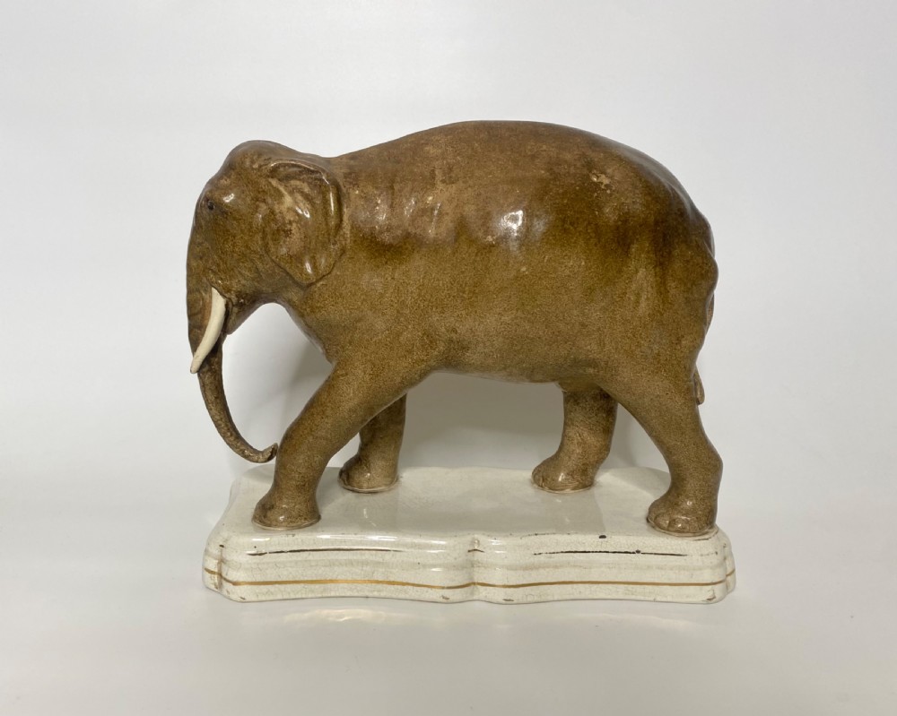 Staffordshire pottery elephant, ‘Jumbo’, c. 1860. View IV