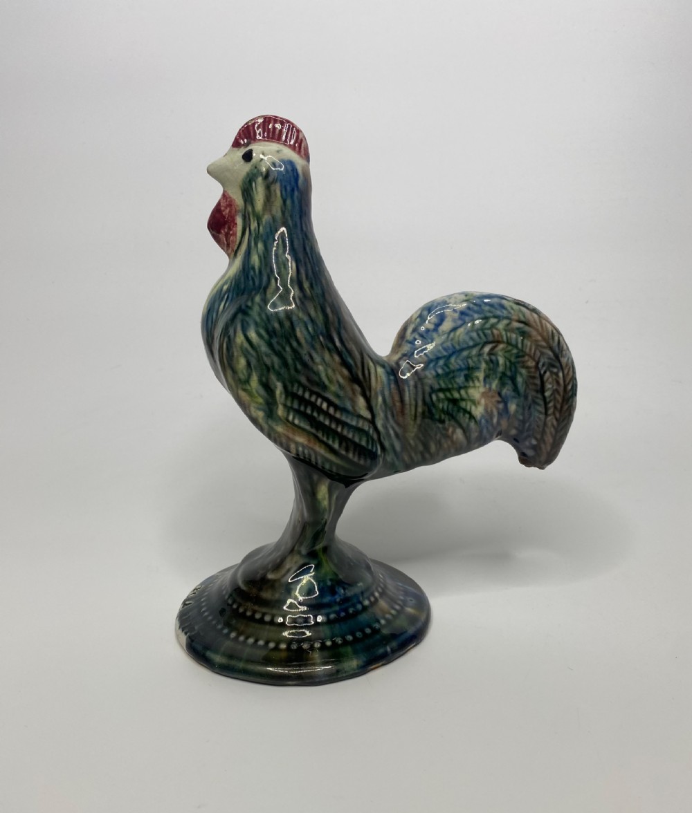 Scottish pottery cockerel money box, c. 1880.