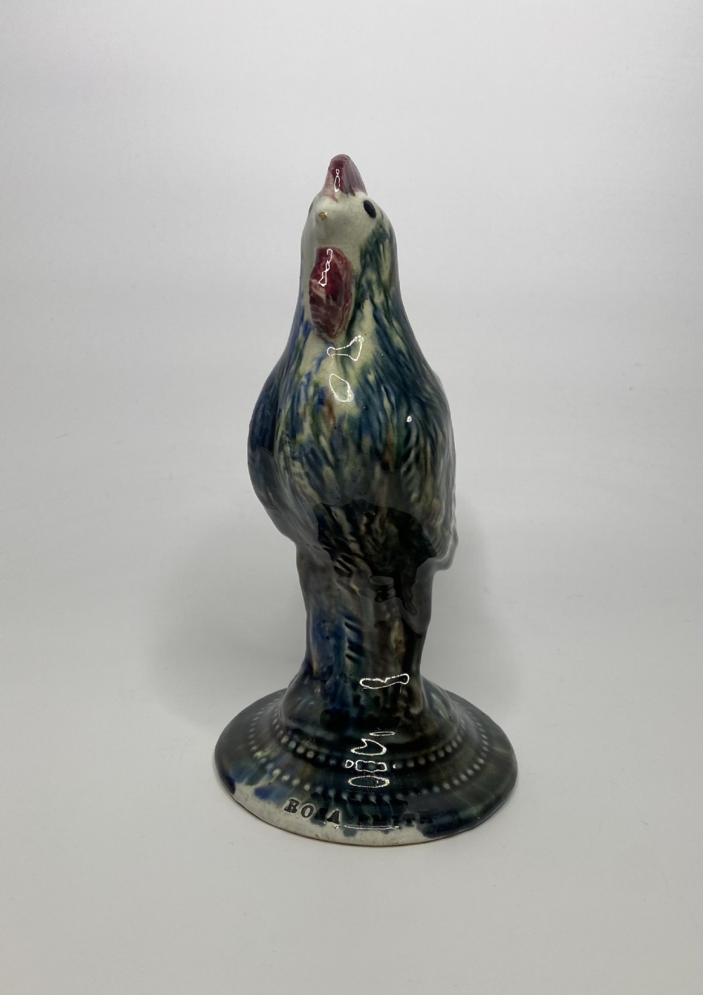 Scottish pottery cockerel money box, c. 1880. View II