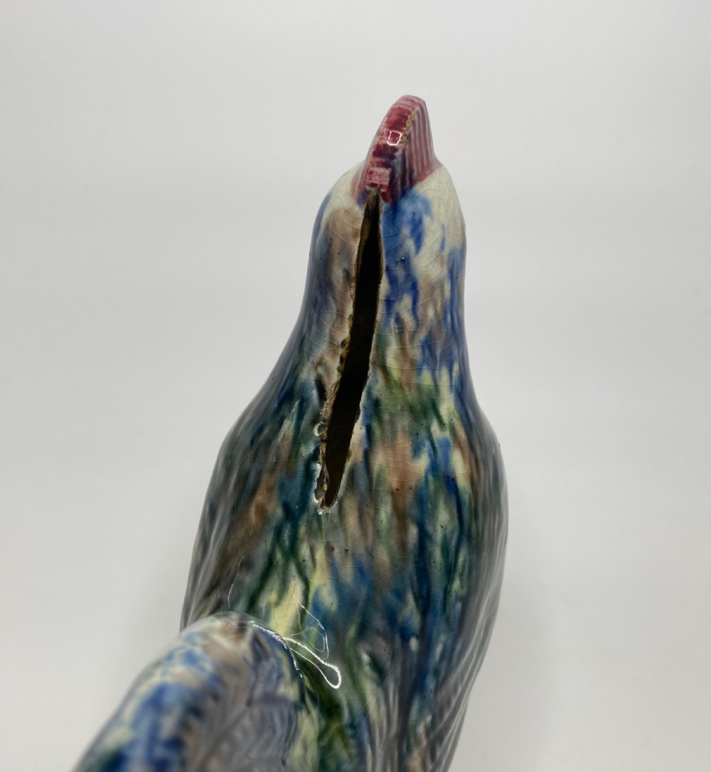 Scottish pottery cockerel money box, c. 1880. View V