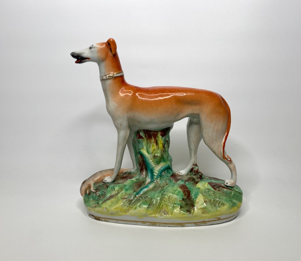 Staffordshire pottery Greyhound, Thomas Parr factory, c. 1850.
