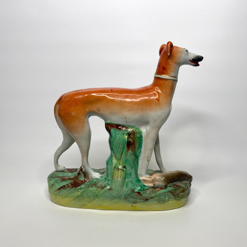 Staffordshire pottery Greyhound, Thomas Parr factory, c. 1850. View V