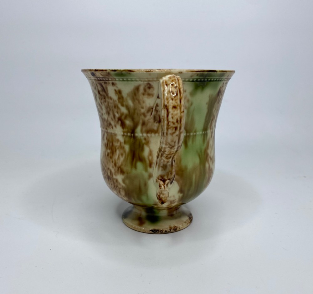 Staffordshire Whieldon glaze loving cup, c. 1760. View IV
