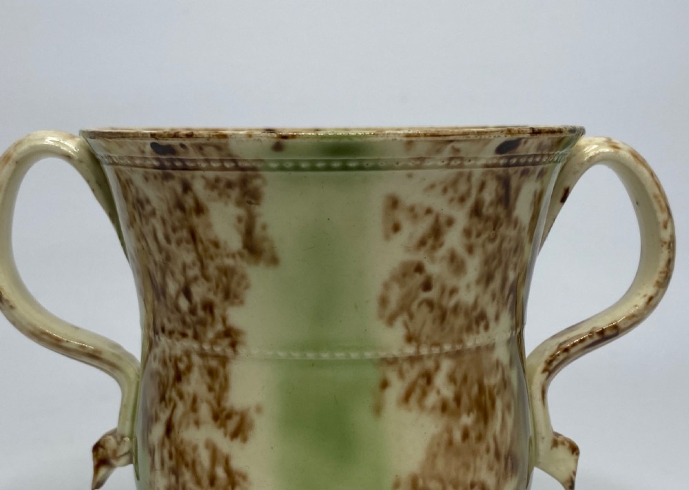 Staffordshire Whieldon glaze loving cup, c. 1760. View VII