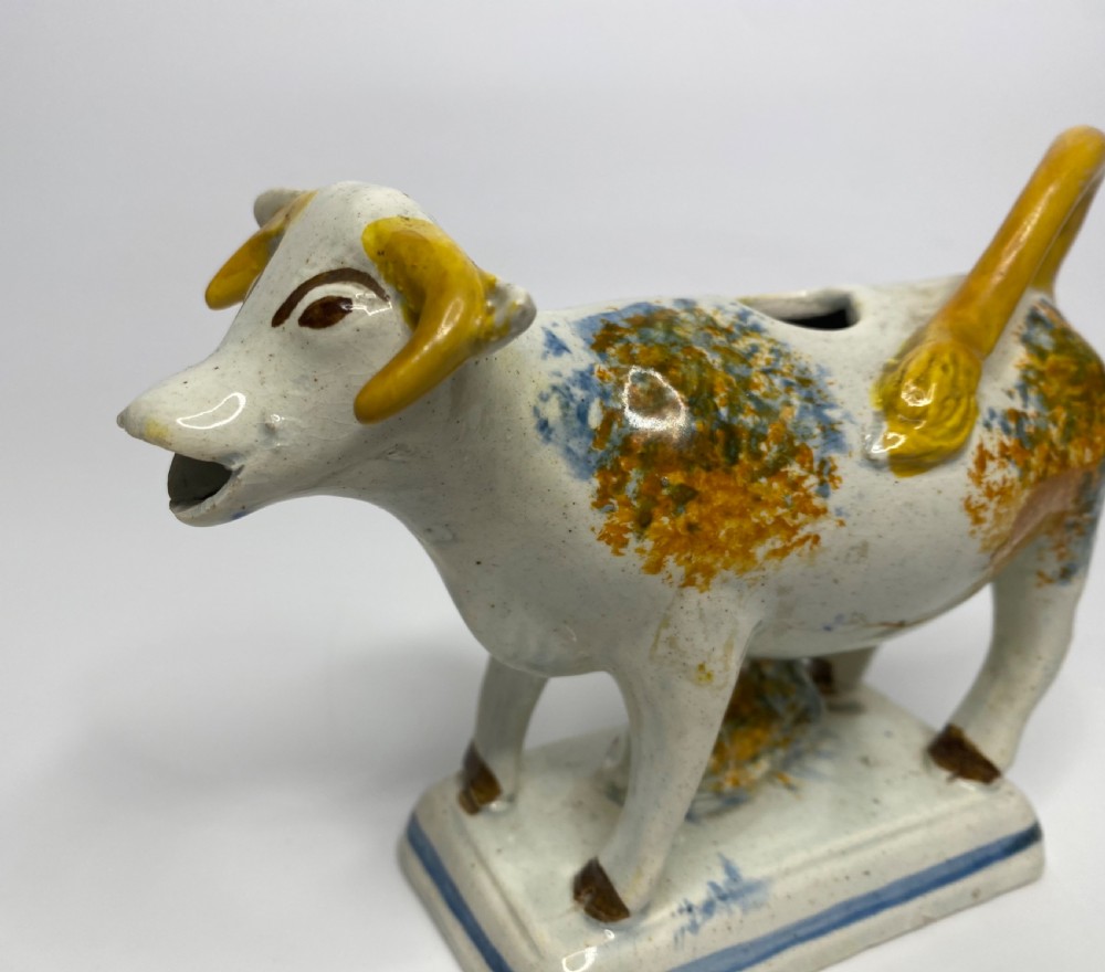 Prattware pottery cow creamer, c. 1810. View IX