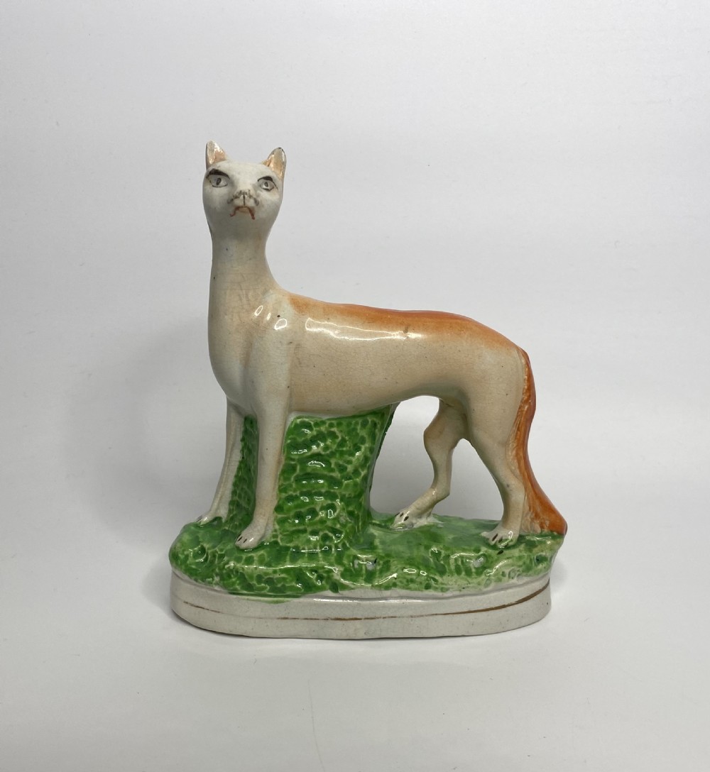 Staffordshire pottery Fox, c. 1860.