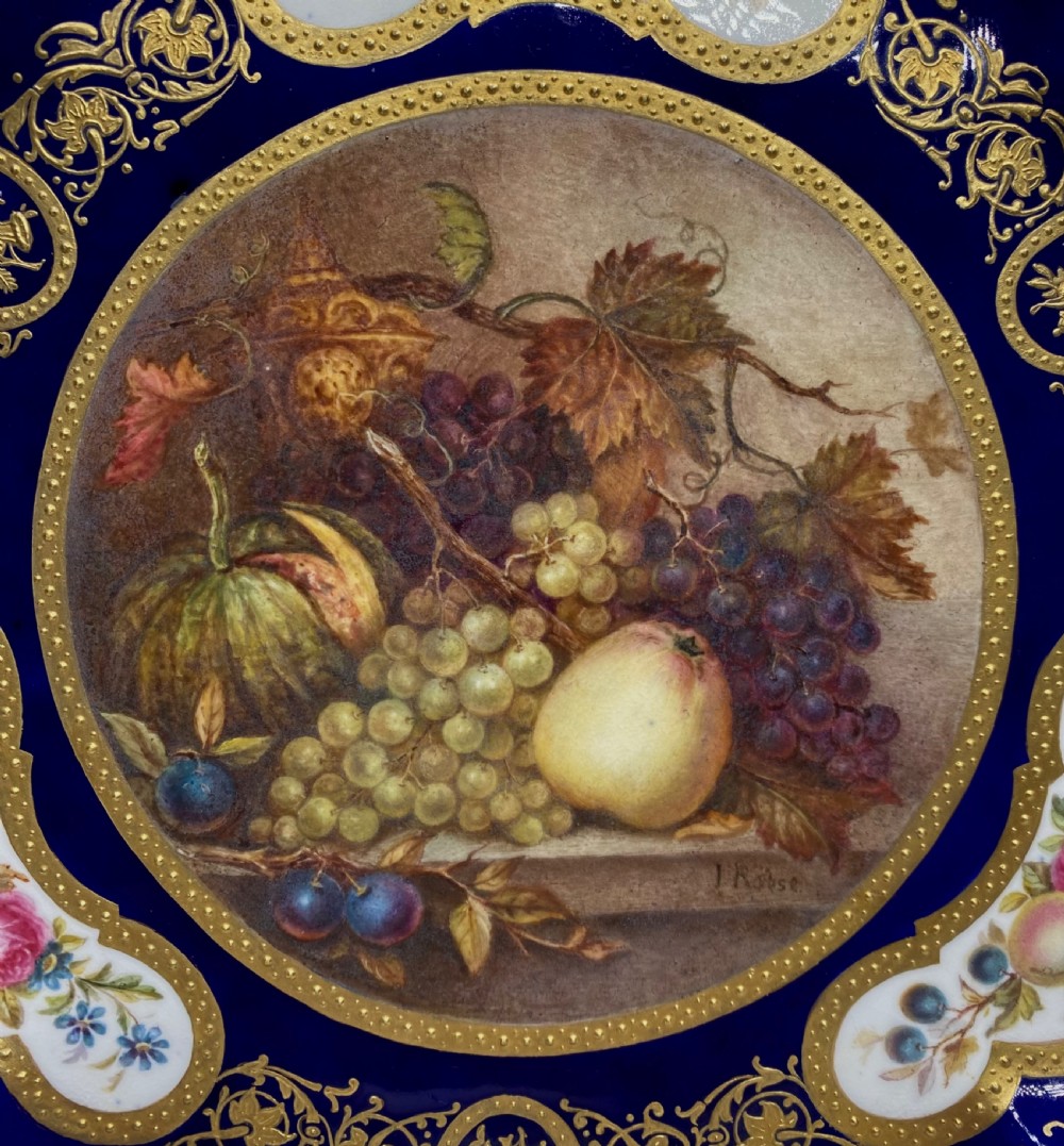 English porcelain plate, Fruit, by James Rouse jnr. c. 1880. View II