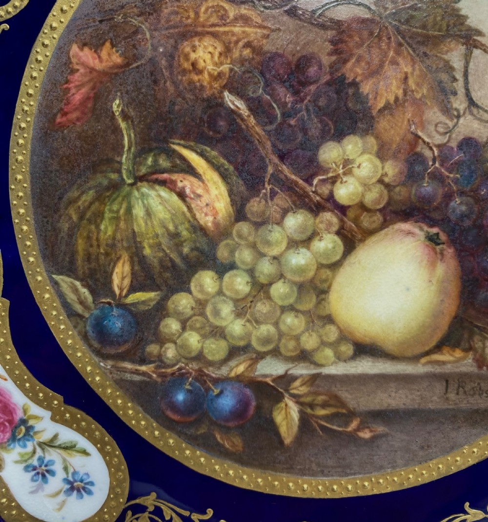 English porcelain plate, Fruit, by James Rouse jnr. c. 1880. View VI