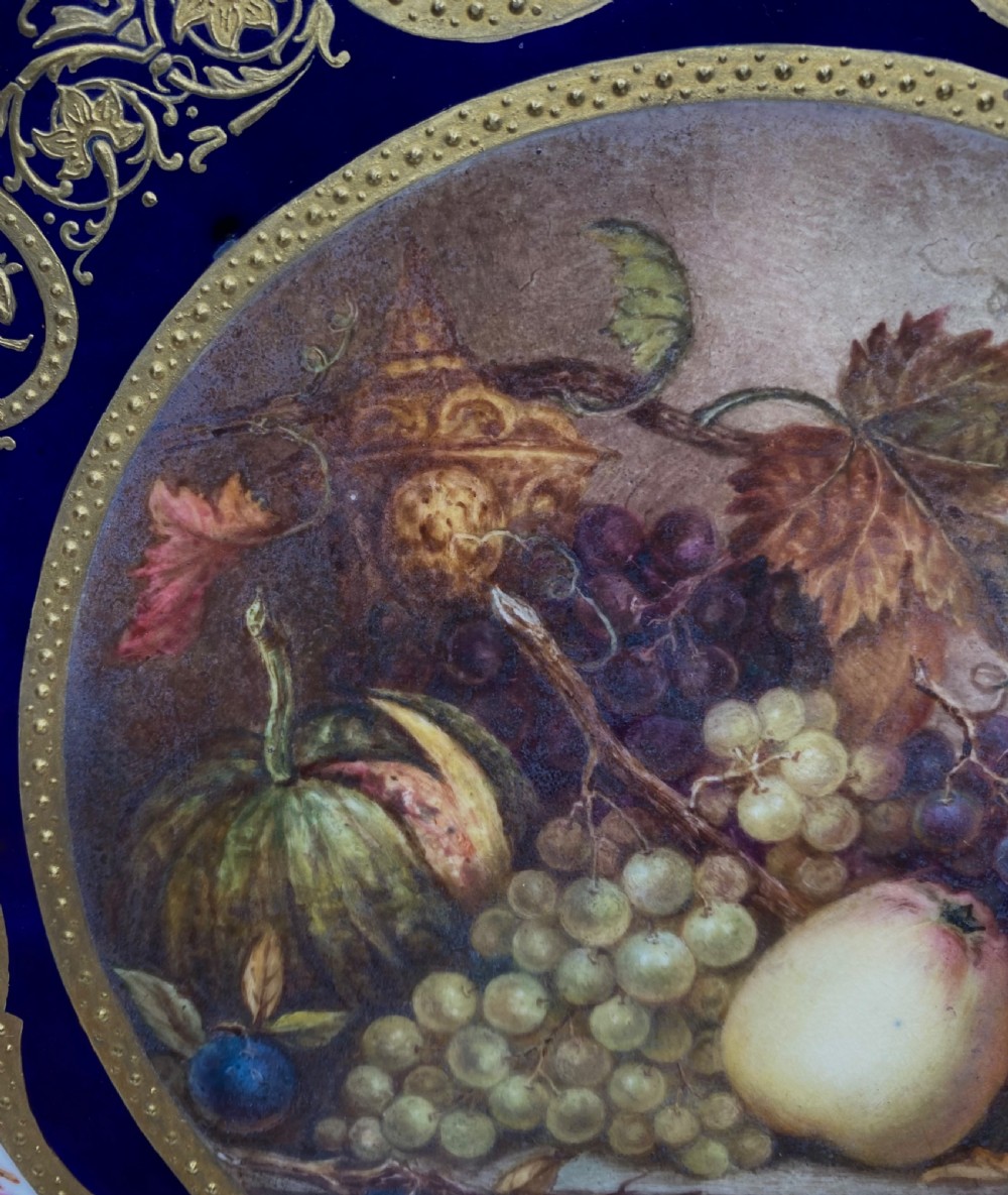 English porcelain plate, Fruit, by James Rouse jnr. c. 1880. View VII