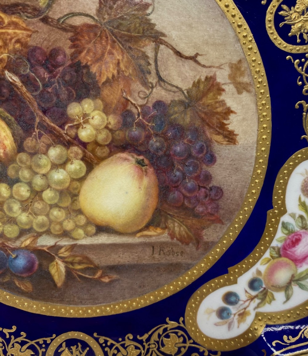 English porcelain plate, Fruit, by James Rouse jnr. c. 1880. View XII