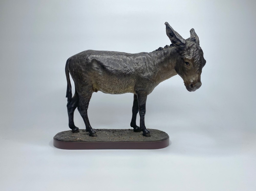 Franz Bergman cold painted bronze Donkey, c. 1900.