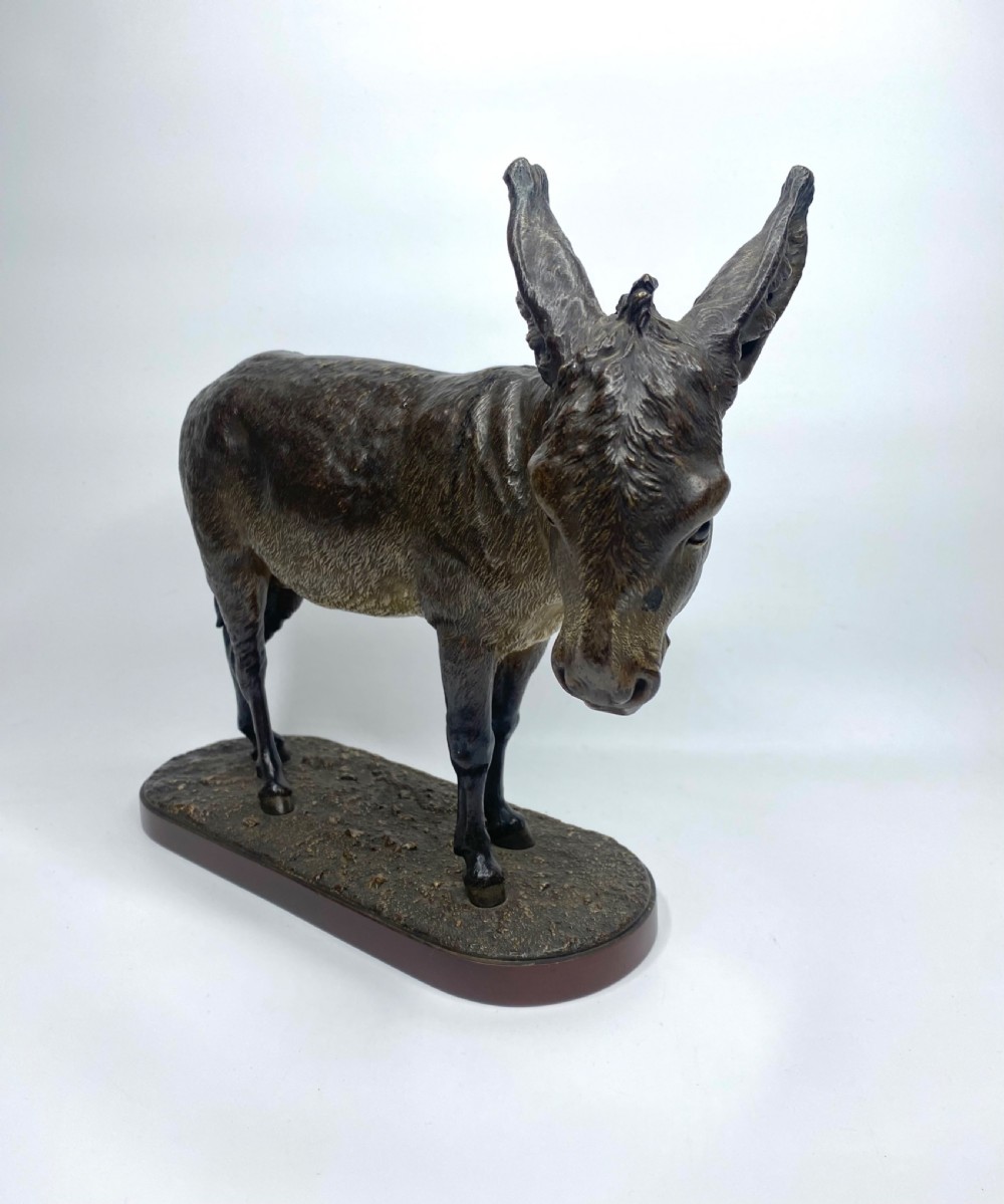 Franz Bergman cold painted bronze Donkey, c. 1900. View II