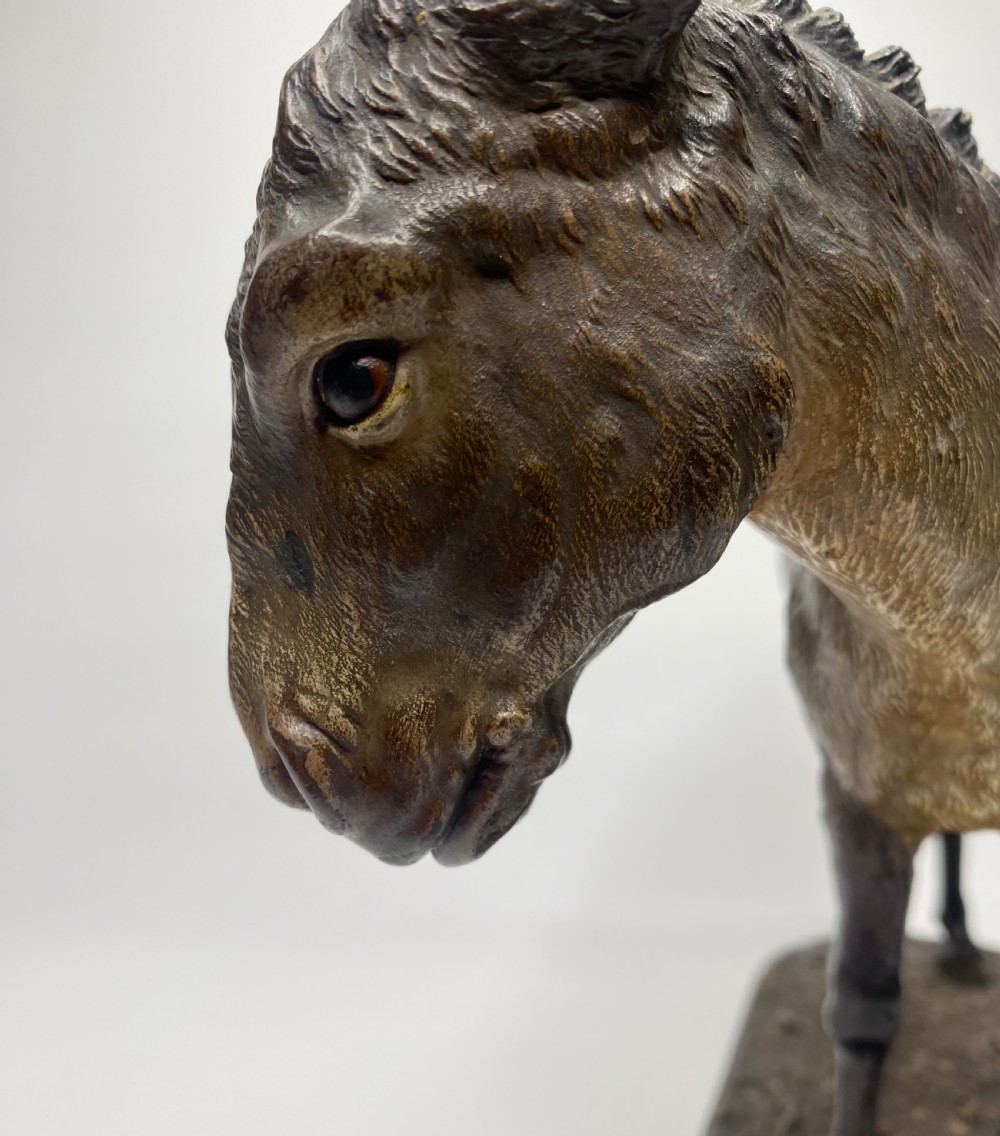 Franz Bergman cold painted bronze Donkey, c. 1900. View XI