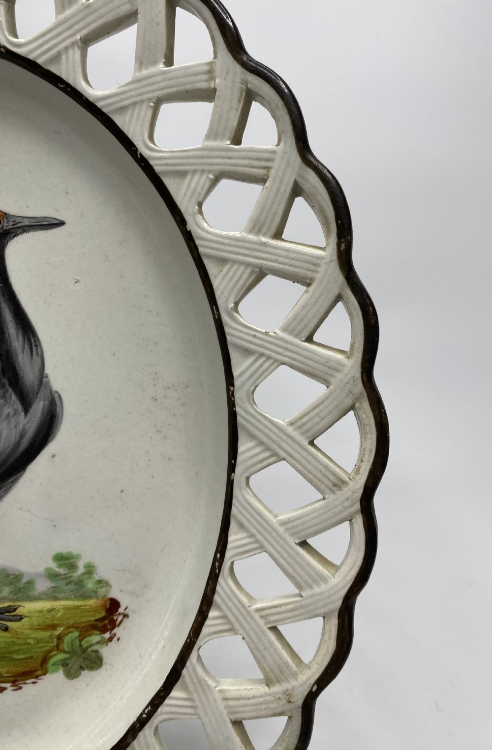 Staffordshire ornithological dish, Common Crane, c. 1810. View III