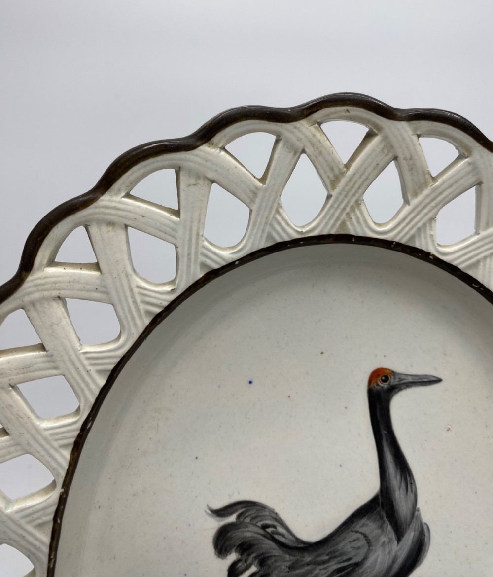 Staffordshire ornithological dish, Common Crane, c. 1810. View IV
