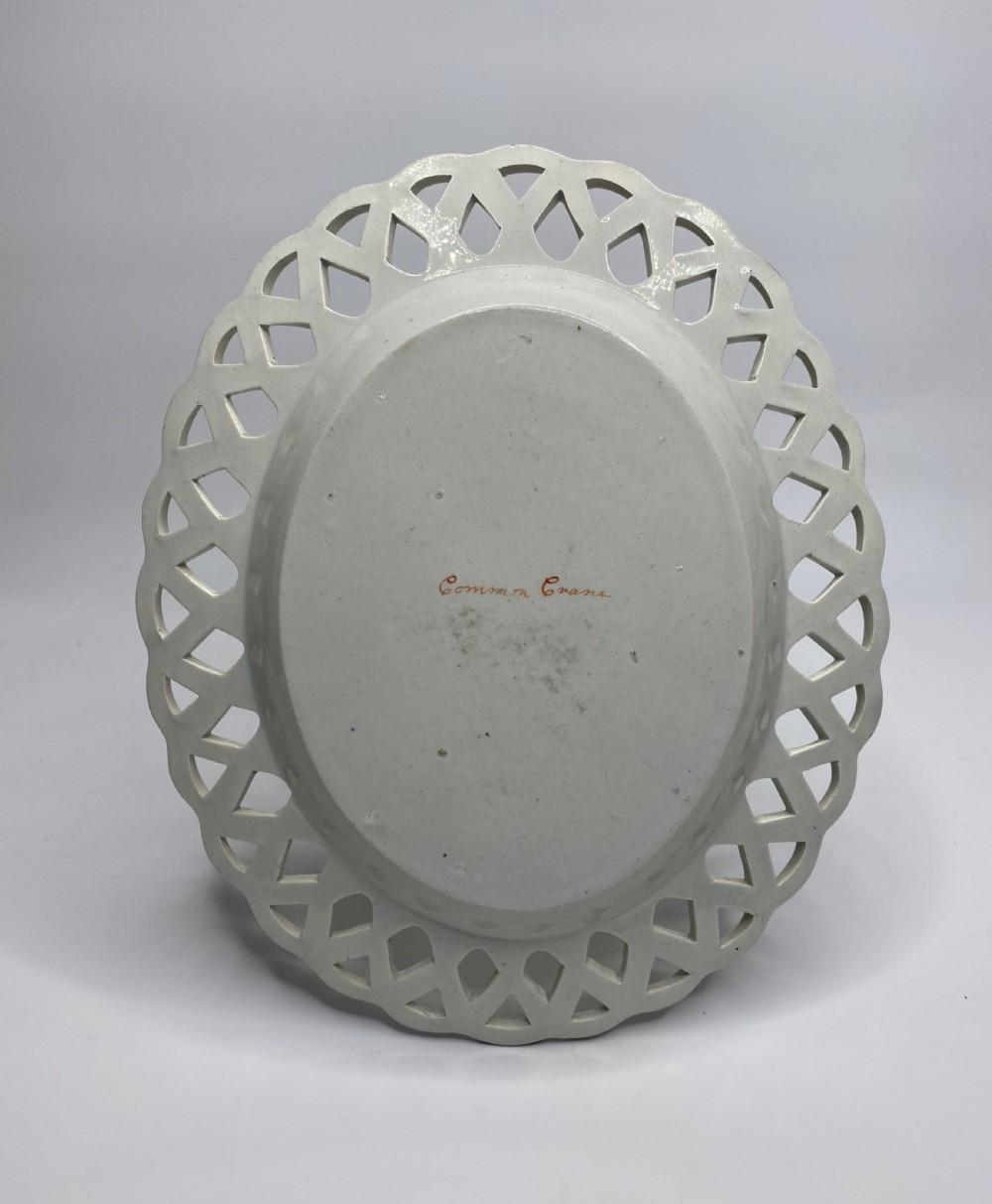 Staffordshire ornithological dish, Common Crane, c. 1810. View V