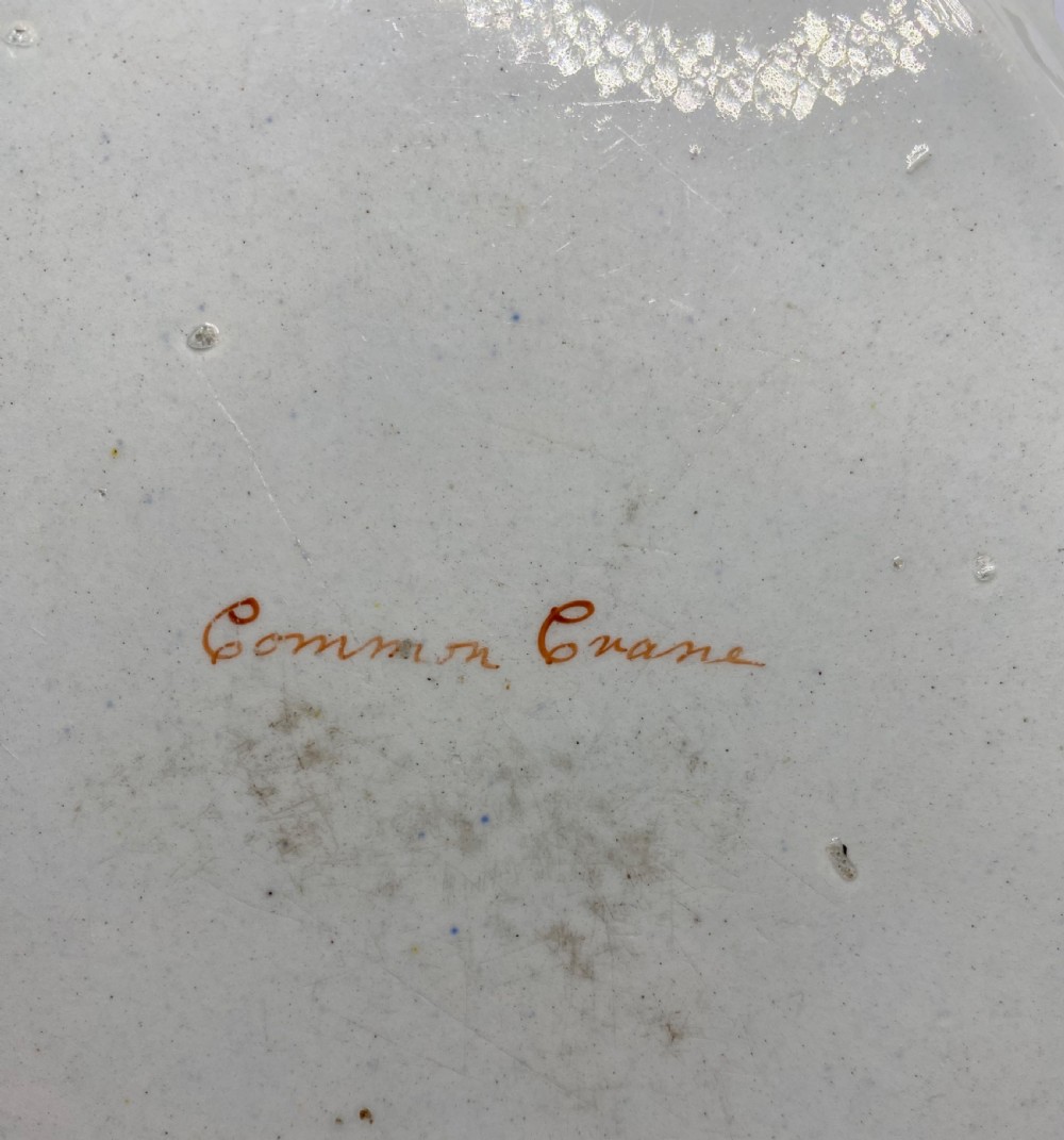 Staffordshire ornithological dish, Common Crane, c. 1810. View VI
