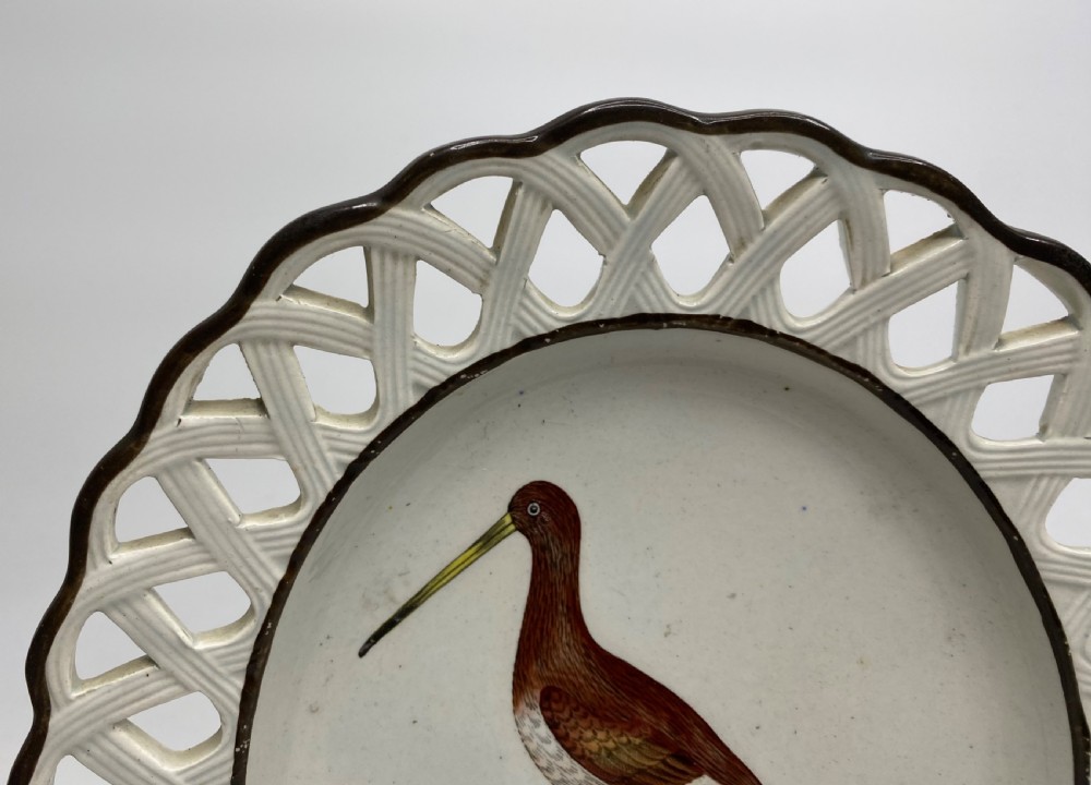 Staffordshire ornithological dish Red Godwit, c. 1810. View IV